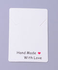 (DC8754-11B) Cardboard Necklace Display Cards, Phrase Hand Made with Love, White 5x6.95cm (20 PCS) (DC8754-11B) Cardboard Necklace Display Cards, Phrase Hand Made with Love, White 5x6.95cm (20 PCS)