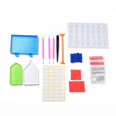 DIY Diamond Painting Tools Kit – Complete Set with Trays, Pens, Glue Clays, Storage Bag & More DIY Diamond Painting Tools Kit – Complete Set with Trays, Pens, Glue Clays, Storage Bag & More
