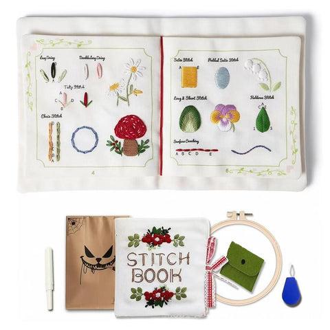 DIY Embroidery Stitch Book Kit for Beginners – Mixed Colour DIY Embroidery Stitch Book Kit for Beginners