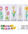 DIY Flower Bookmark Cross-Stitch Kit with Threads, Fabric & Needles DIY Flower Bookmark Cross-Stitch Kit with Threads, Fabric & Needles