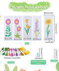 DIY Flower Bookmark Cross-Stitch Kit with Threads, Fabric & Needles DIY Flower Bookmark Cross-Stitch Kit with Threads, Fabric & Needles