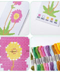 DIY Flower Bookmark Cross-Stitch Kit with Threads, Fabric & Needles DIY Flower Bookmark Cross-Stitch Kit with Threads, Fabric & Needles