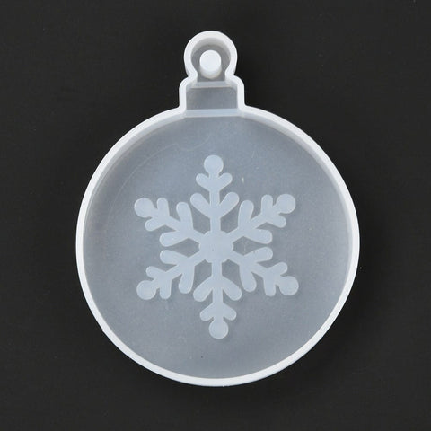 DIY Pendant Silicone Molds, Resin Casting Molds, Clay Craft Mold Tools, Flat Round with Snowflake Pattern DIY Pendant Silicone Molds, Resin Casting Molds, Clay Craft Mold Tools, Flat Round with Snowflake Pattern