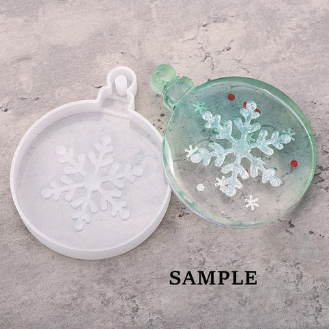 DIY Pendant Silicone Molds, Resin Casting Molds, Clay Craft Mold Tools, Flat Round with Snowflake Pattern DIY Pendant Silicone Molds, Resin Casting Molds, Clay Craft Mold Tools, Flat Round with Snowflake Pattern