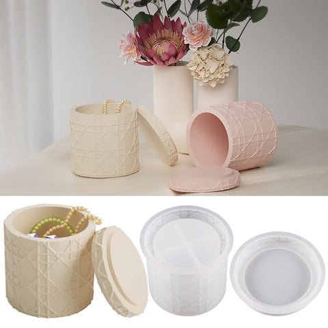 DIY Silicone Storage Box and Lid Molds for Resin Casting, White DIY Silicone Storage Box and Lid Molds for UV Resin and Epoxy Resin Casting 