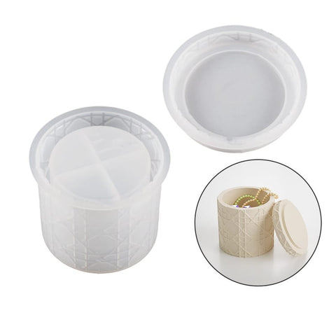 DIY Silicone Storage Box and Lid Molds for Resin Casting, White DIY Silicone Storage Box and Lid Molds for UV Resin and Epoxy Resin Casting 