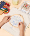 DIY Tote Bag Embroidery Kit with Hoop, Needles, Thread & Cotton Fabric DIY Tote Bag Embroidery Kit with Hoop, Needles, Thread & Cotton Fabric