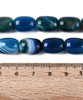 Dyed Natural Agate Barrel 13-15mm Bead Strand – Dodger Blue Dyed Natural Agate Barrel 13-15mm Bead Strand – Dodger Blue