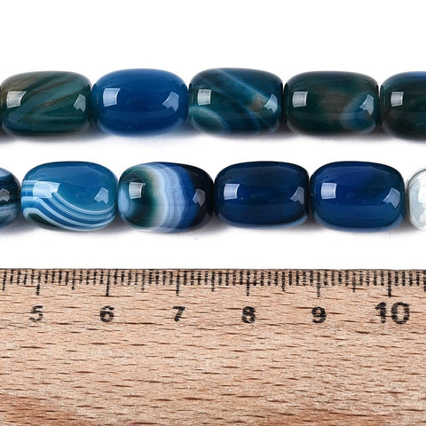 Dyed Natural Agate Barrel 13-15mm Bead Strand – Dodger Blue Dyed Natural Agate Barrel 13-15mm Bead Strand – Dodger Blue