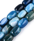 Dyed Natural Agate Barrel 13-15mm Bead Strand – Dodger Blue Dyed Natural Agate Barrel 13-15mm Bead Strand – Dodger Blue