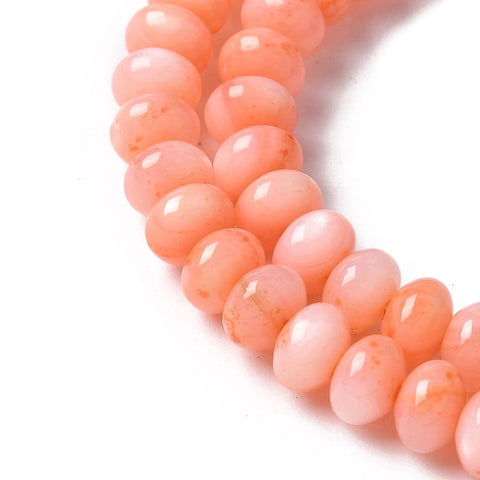ORANGE Dyed Natural Freshwater Shell Rondelle Beads Strand – 6mm, Choose Color Freshwater Shell Rondelle Beads 6mm | BalzarCrafts
