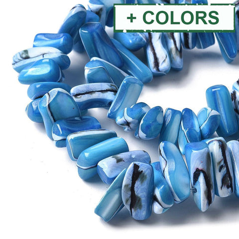 Dyed Natural Trochus Shell Beads Strands, Nuggets Dyed Natural Trochus Shell Beads Strands, Nuggets