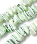 LIGHT GREEN Dyed Natural Trochus Shell Beads Strands, Nuggets Dyed Natural Trochus Shell Beads Strands, Nuggets