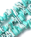DARK TURQUOISE Dyed Natural Trochus Shell Beads Strands, Nuggets Dyed Natural Trochus Shell Beads Strands, Nuggets