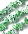 GREEN Dyed Natural Trochus Shell Beads Strands, Nuggets Dyed Natural Trochus Shell Beads Strands, Nuggets