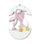 Side Rabbit Easter Theme Wood Big Pendants, Egg , 90x57x2mm Easter Theme Wood Big Pendants, Egg , 90x57x2mm