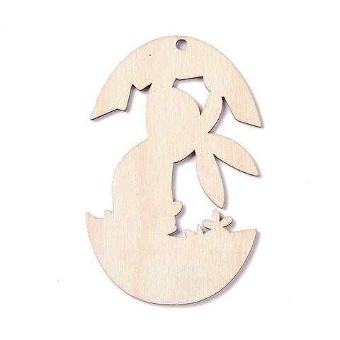 Easter Theme Wood Big Pendants, Egg , 90x57x2mm Easter Theme Wood Big Pendants, Egg , 90x57x2mm