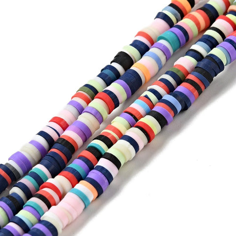 MIXED COLOR 4 Eco-Friendly Handmade Polymer Clay Heishi Beads 4x1mm Eco-Friendly Handmade Polymer Clay Heishi Beads 4x1mm