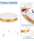 Eco-Friendly Round Copper Wire, Copper Beading Wire for Jewelry Making, Long-Lasting Plated, Golden 0.5mm Eco-Friendly Round Copper Wire, Copper Beading Wire for Jewelry Making, Long-Lasting Plated, Golden 0.5mm