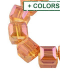 Electroplate Glass Bead Strands, Faceted, Cube, 6mm (1 STR) Electroplate Glass Bead Strands, Faceted, Cube, 6mm (1 STR)