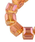 Dark Orange Electroplate Glass Bead Strands, Faceted, Cube, 6mm (1 STR) Electroplate Glass Bead Strands, Faceted, Cube, 6mm (1 STR)