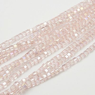 AB Pink Electroplate Glass Bead Strands, Faceted, Cube, 6mm (1 STR) Electroplate Glass Bead Strands, Faceted, Cube, 6mm (1 STR)