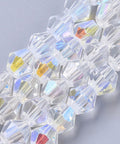 Electroplate Glass Beads, AB Color Half Plated, Faceted, Bicone, Clear AB 6mm Electroplate Glass Beads, AB Color Half Plated, Faceted, Bicone, Clear AB 6mm