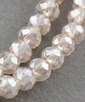 LINEN Electroplate Glass Beads , AB Color Plated, Faceted Rondelle, 3x2mm Electroplate Glass Beads , AB Color Plated, Faceted Rondelle, 3x2mm