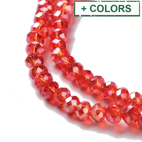 Electroplate Glass Beads , AB Color Plated, Faceted Rondelle, 3x2mm Electroplate Glass Beads , AB Color Plated, Faceted Rondelle, 3x2mm