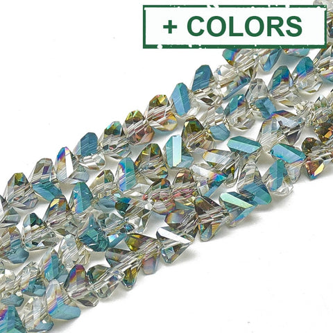 Electroplate Glass Beads, Faceted Triangle, 6x5x4mm Electroplate Glass Beads, Faceted Triangle, 6x5x4mm