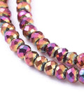 Electroplate Glass Beads Strands, Full Plated, Faceted, Rondelle, Purple Plated Electroplate Glass Beads Strands, Full Plated, Faceted, Rondelle, Purple Plated