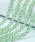 YELLOW GREEN HALF PLATED Electroplate Glass Beads Strands, Imitation Jade, Faceted Abacus, 6MM Electroplate Glass Beads Strands, Imitation Jade, Faceted Abacus, DarkSeaGreen Size: about 4mm wide, 6mm long, hole: 1mm; about 100pcs/strand, 18.1".