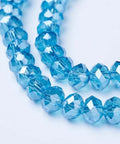 Electroplate Glass Beads Strands, Pearl Luster Plated, Faceted, Rondelle, Deep Sky Blue, 3.5x3mm, about 123~127pcs/strand Electroplate Glass Beads Strands, Pearl Luster Plated, Faceted, Rondelle, Deep Sky Blue, 3.5x3mm, about 123~127pcs/strand