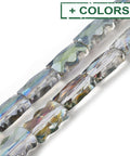 Electroplate Glass Beads Strands, Rectangle, Half Plated, Faceted Electroplate Glass Beads Strands, Rectangle, Half Plated, Faceted