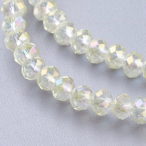 AB BEIGE Electroplate Glass Faceted Rondelle Beads, 2x3mm Electroplate Glass Faceted Rondelle Beads, 2x3mm