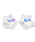 CLEAR AB Electroplate Glass , Faceted, Star, 13x13.5x7mm Electroplate Glass , Faceted, Star, 13x13.5x7mm