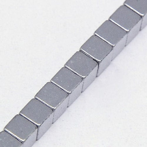 PLATINUM PLATED Electroplate Non-magnetic Synthetic Hematite Beads Strands, Cube, 3mm Electroplate Non-magnetic Synthetic Hematite Beads Strands, Cube, 3mm