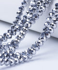 PLATINUM PLATED Electroplate Transparent Glass Beads, Full Plated, Faceted, Rondelle, 8x6mm Electroplate Transparent Glass Beads, Full Plated, Faceted, Rondelle, 8x6mm
