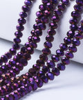 PURPLE PLATED Electroplate Transparent Glass Beads Strands, Full Plated, Faceted, Rondelle Electroplate Transparent Glass Beads Strands, Full Plated, Faceted, Rondelle