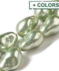 Electroplated Glass Imitation Shell Pearl Beads, Nuggets, 22.5x15.5x15mm Electroplated Glass Imitation Shell Pearl Beads, Nuggets, 22.5x15.5x15mm
