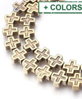 Electroplated Non-magnetic Synthetic Cross Hematite Slider Connector link Beads 10x10mm Electroplated Non-magnetic Synthetic Cross Hematite Slider Connector link Beads 10x10mm