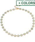 Enamel Daisy Link Chain Necklace, PVD Vacuum Plating 304 Stainless Steel Jewelry for Women, Golden Enamel Daisy Link Chain Necklace, PVD Vacuum Plating 304 Stainless Steel Jewelry for Women, Golden