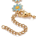 Enamel Daisy Link Chain Necklace, PVD Vacuum Plating 304 Stainless Steel Jewelry for Women, Golden Enamel Daisy Link Chain Necklace, PVD Vacuum Plating 304 Stainless Steel Jewelry for Women, Golden