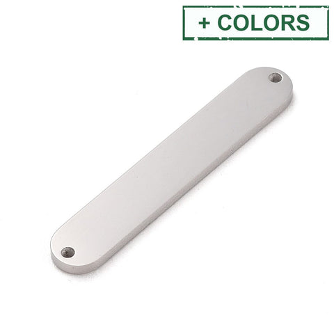 Engravable 304 Stainless Steel Connector Charms, Laser Cut, Oval Links, 6x35mm Engravable 304 Stainless Steel Connector Charms, Laser Cut, Oval Links, 6x35mm