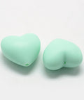 PALE GREEN Environmental Silicone Beads, Chewing Beads For Teethers, DIY Nursing Necklaces Making, Heart Silicone Beads, Chewing Beads For Teethers, DIY Nursing Necklaces Making, Heart
