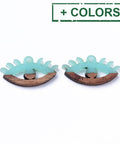 (ER8785-X) Resin & Walnut Wood Pendants, Eyes,14x27x4mm (2 PCS) (ER8785-X) Resin & Walnut Wood Pendants, Eyes,14x27x4mm (2 PCS)