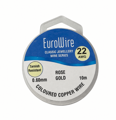 0.6mm / 10 meters EuroWire Rose Gold Coloured Copper Wire | Tarnish resistant Craft Wire EuroWire Rose Gold Coloured Copper Wire | Tarnish resistant Craft Wire