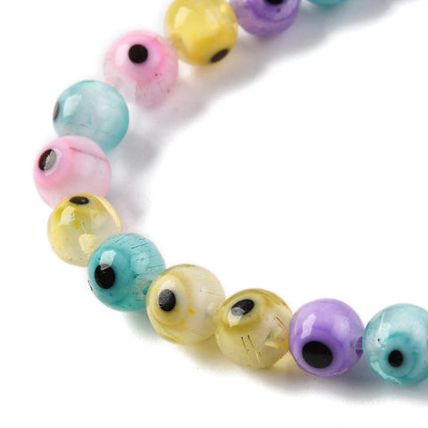 Evil Eye Lampwork Beads, Round, Colorful Evil Eye Lampwork Beads, Round, Colorful