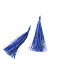 BLUE / WHITE Fabric Tassels 90mm Fabric Cotton Tassels 90mm – Soft, Stylish & Perfect for Crafting