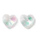 CLEAR AB Faceted Glass Charms, Heart, Back Plated, 14x14x7.5mm Faceted Glass Charms, Heart, Back Plated, 14x14x7.5mm